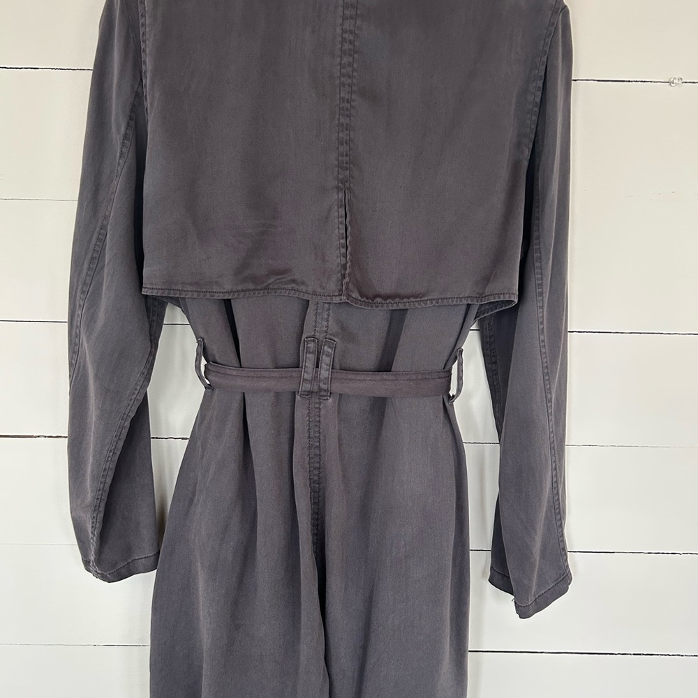 Style & Co. Slate Gray Light Weight Classic Trench Coat Size Medium. - Picture 5 of 8